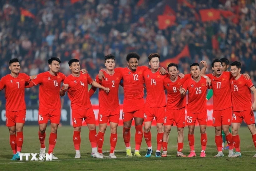 Đội tuyển Việt Nam có bước nhảy vọt trên bảng xếp hạng FIFA. (Ảnh: Minh Quyết/TTXVN)