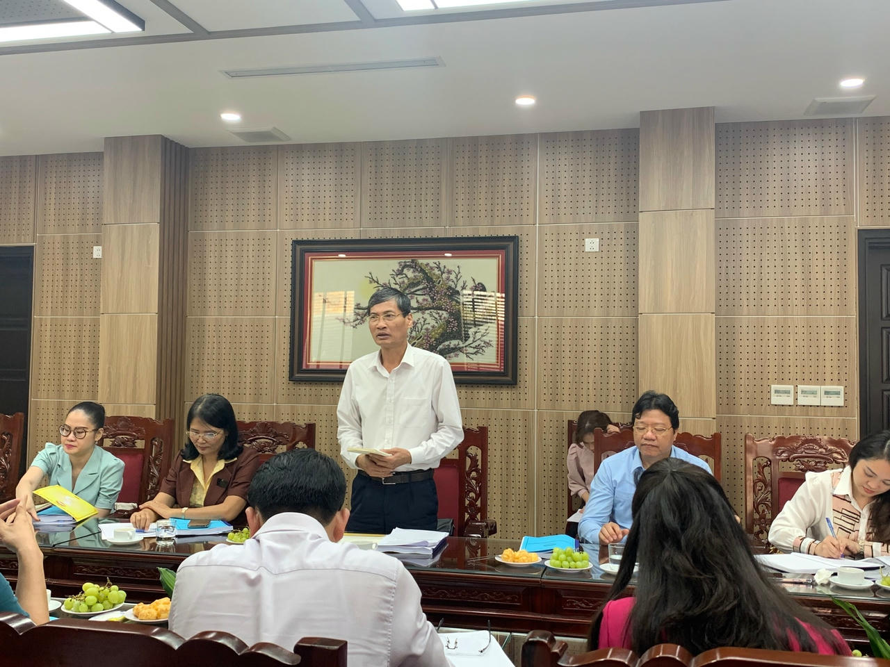Ông Nguyễn Anh Tuấn, Phó Chủ tịch Thường trực Ủy ban MTTQ Việt Nam thành phố Hà Nội phát biểu tại buổi làm việc.
