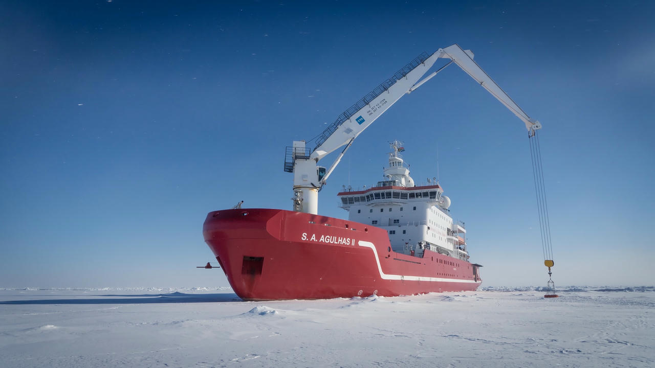 Con tàu SA Agulhas II trong nhiệm vụ tìm kiếm tàu Endurance. Ảnh: CNN.