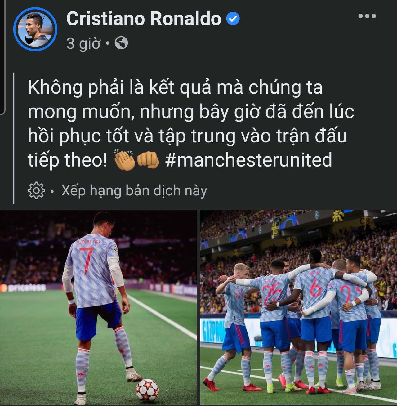 CR7 phát biểu sau trận thua sốc.