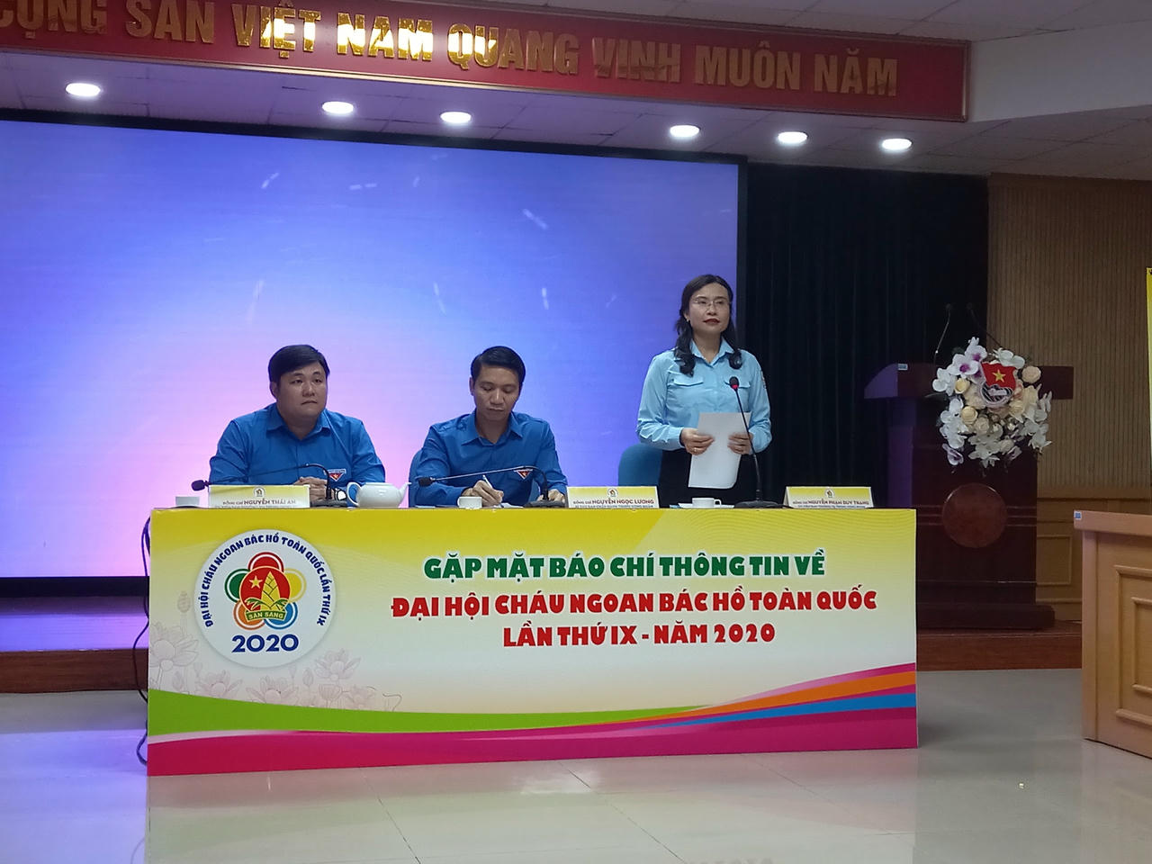 Ban tổ chức thông tin về Đại hội Cháu ngoan Bác Hồ.