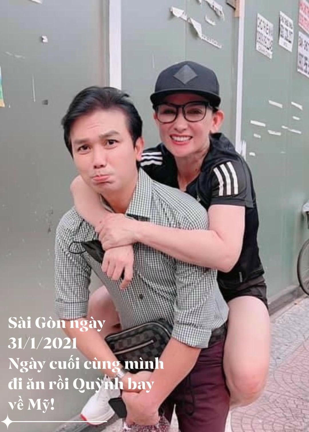 Hình ảnh sau cùng của Mạnh Quỳnh và Phi Nhung trước khi anh về Mỹ.