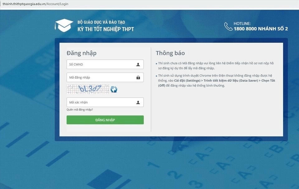 Tra cứu thông tin trên Cổng thông tin điện tử Bộ GD&ĐT.