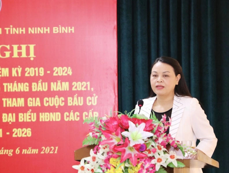 Bà Nguyễn Thị Thu Hà, UVTƯ Đảng, Bí thư Tỉnh ủy, Trưởng Đoàn ĐBQH tỉnh khẳng định MTTQ tỉnh Ninh Bình đã góp phần to lớn vào thành công của cuộc bầu cử.