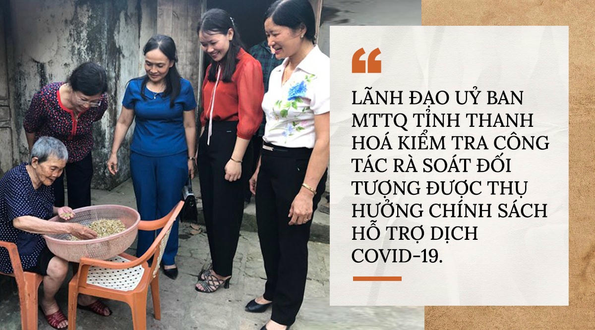 Lãnh đạo Uỷ ban MTTQ tỉnh Thanh Hoá kiểm tra công tác rà soát đối tượng được thụ hưởng chính sách hỗ trợ dịch Covid-19.