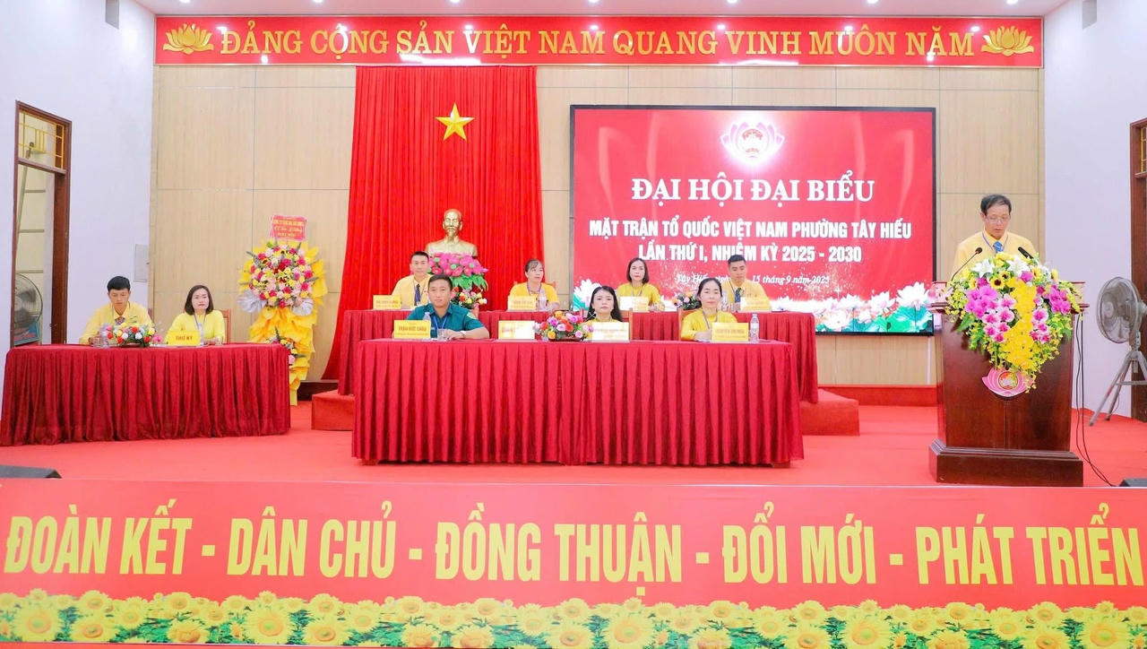 Phường Tây Hiếu tổ chức Đại hội Mặt trận Tổ quốc lần thứ I nhiệm kỳ 2025-2030 Phường Tây Hiếu tổ chức Đại hội Mặt trận Tổ quốc lần thứ I nhiệm kỳ 2025-2030