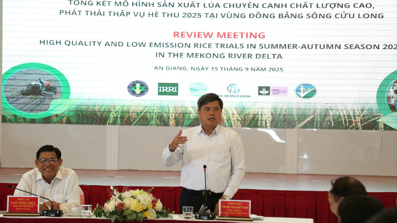 Thứ trưởng Bộ Nông nghiệp và Môi trường Trần Thanh Nam phát biểu tại hội nghị. (ảnh: Thanh Tiến)