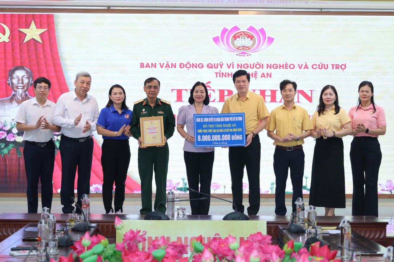 TP Hồ Chí Minh hỗ trợ tỉnh Nghệ An 8 tỷ đồng khắc phục hậu quả bão lũ
