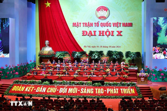  Phiên bế mạc Đại hội đại biểu toàn quốc Mặt trận Tổ quốc Việt Nam lần thứ 10. (Nguồn: TTXVN) 