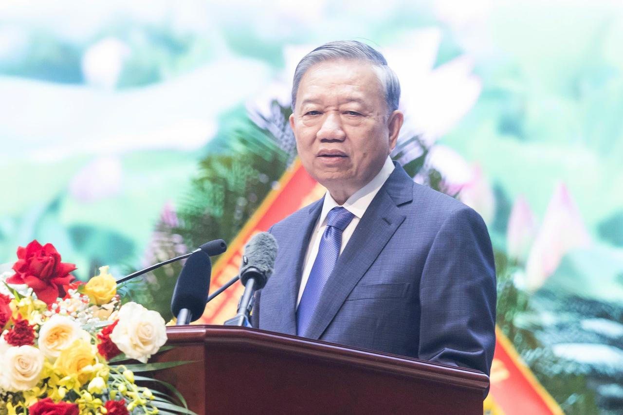 Tổng Bí thư Tô Lâm phát biểu tại Đại hội. Ảnh: Quang Vinh.