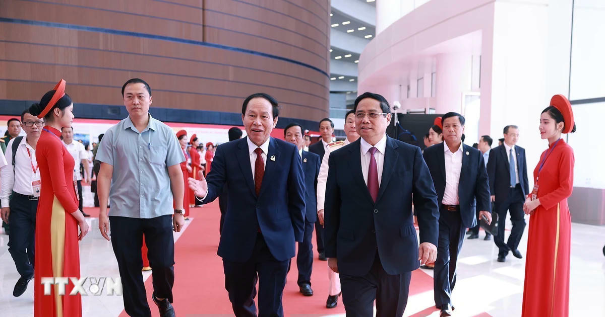 Sáng 27/9, tại thành phố Hải Phòng, Thủ tướng Phạm Minh Chính dự Đại hội đại biểu Đảng bộ thành phố Hải Phòng lần thứ nhất, nhiệm kỳ 2025-2030. (Ảnh: Dương Giang/TTXVN)