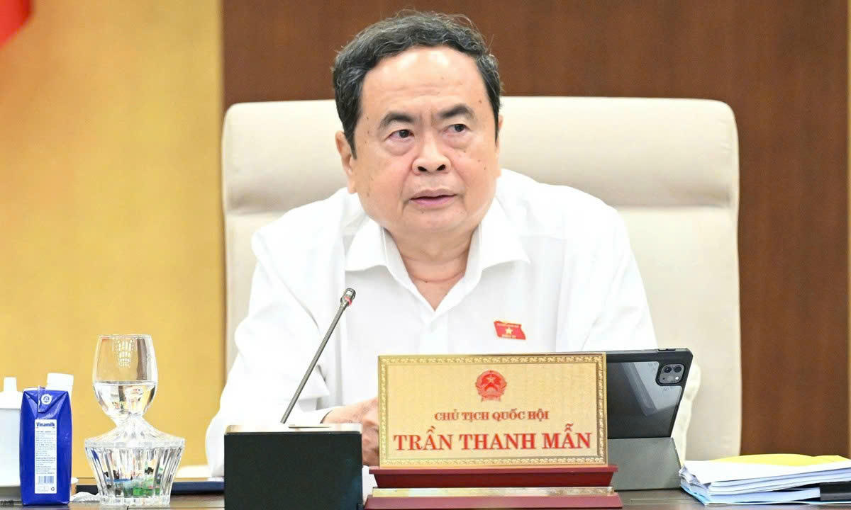 Chủ tịch Quốc hội Trần Thanh Mẫn phát biểu tại phiên họp. Ảnh: Phạm Thắng.