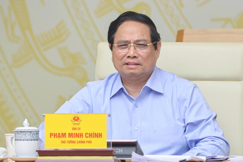 Thủ tướng Phạm Minh Chính phát biểu tại cuộc họp. Ảnh: VGP/Nhật Bắc.