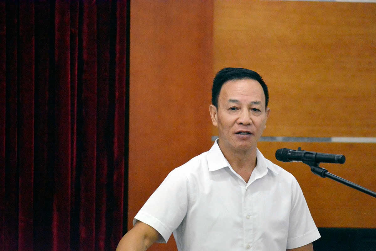TS Đào Ngọc Tuấn - Chủ tịch Hội đồng Viện Nghiên cứu Pháp luật và Kinh tế ASEAN, Hội Luật gia Việt Nam phát biểu tại Lễ ra mắt Tạp chí Pháp luật và Phát triển điện tử phiên bản tiếng Anh.