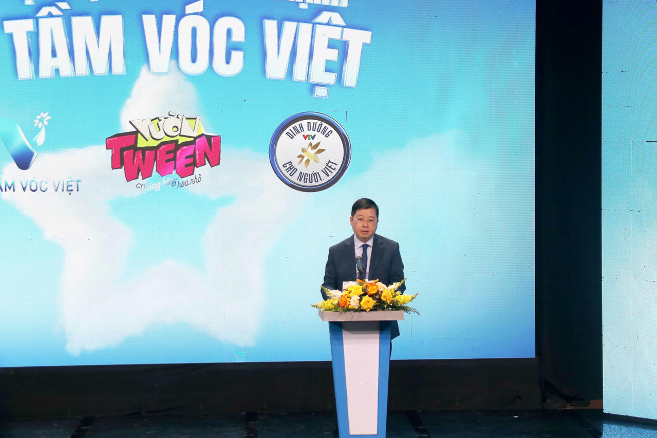 Ông Nguyễn Thanh Lâm, Tổng Giám đốc VTV phát biểu tại buổi lễ. Ảnh: Tiến Đạt.·