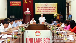 Chủ tịch Đỗ Văn Chiến làm việc với Ủy ban MTTQ tỉnh Lạng Sơn