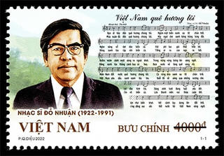 Phát hành bộ tem 'Kỷ niệm 100 năm sinh nhạc sĩ Đỗ Nhuận (1922 - 2022)'
