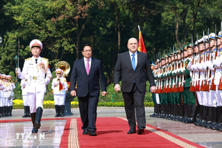 Lễ đón Thủ tướng Liên bang Nga Mikhail Mishustin thăm chính thức Việt Nam