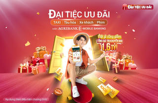 Đại tiệc ưu đãi: Bùng nổ khuyến mại tới 100.000 đồng trên Agribank E-Mobile Banking