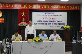 Phó Chủ tịch UBTƯ MTTQ Việt Nam Phùng Khánh Tài làm việc tại Đà Nẵng