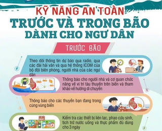 Infographics: Hướng dẫn kỹ năng an toàn trước bão, trong bão cho cộng đồng dân cư và ngư dân