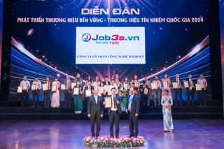 Nền tảng tuyển dụng job3s.vn giành giải thưởng TOP 10 thương hiệu bền vững quốc gia