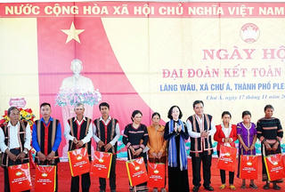 Trưởng Ban Tổ chức Trung ương Trương Thị Mai dự Ngày hội Đại đoàn kết tại đồng bào Ba Na 