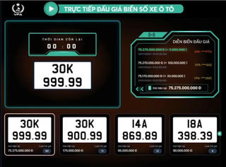 Biển số 30K-999.99 trúng đấu giá 75 tỷ đồng đã bỏ cọc