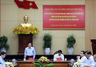 Trưởng Ban Nội chính Trung ương làm việc với Tỉnh ủy Quảng Nam