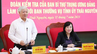 Đoàn kiểm tra của Ban Bí thư Trung ương Đảng làm việc với Ban Thường vụ Tỉnh ủy Thái Nguyên