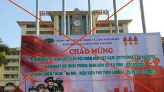 Tạm đình chỉ công tác 2 cán bộ in pano có hình quốc kỳ nước ngoài không phù hợp