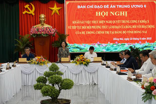 Đoàn khảo sát của Ban chỉ đạo Đề án Trung ương 6 làm việc với Tỉnh ủy Đồng Nai