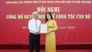 Bà Nông Thị Mai Huyền được điều động, bổ nhiệm giữ chức Chánh Văn phòng Đảng đoàn MTTQ Việt Nam