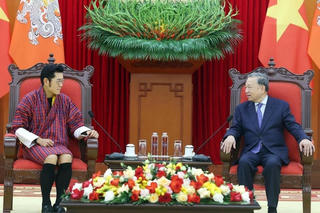 Tổng Bí thư Tô Lâm tiếp Quốc vương Bhutan Jigme Khesar Namgyel Wangchuck