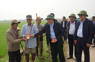 Lãnh đạo tỉnh Quảng Trị đi kiểm tra sản xuất nông nghiệp, lì xì người dân đầu năm mới