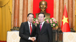 Chủ tịch nước tiếp Đoàn đại biểu Trung ương Mặt trận Lào xây dựng đất nước