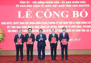 Công bố nhân sự lãnh đạo tỉnh Thái Nguyên mới sau hợp nhất