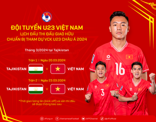 Đội tuyển U23 Việt Nam sắp thi đấu 2 trận giao hữu tại Tajikistan