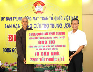 Ban Công tác phía Nam tiếp nhận hơn 2,5 tỷ đồng ủng hộ người dân bị thiên tai