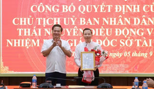Ông Mai Trọng Tấn làm Phó Giám đốc Sở Tài chính Thái Nguyên