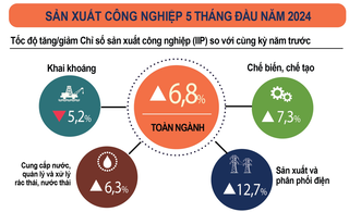 Sản xuất công nghiệp tháng 5 tiếp tục xu hướng tăng trưởng tích cực