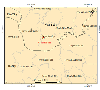 Động đất xảy ra ở Vĩnh Phúc
