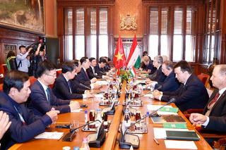 Chủ tịch Quốc hội Hungary đón, hội đàm với Chủ tịch Quốc hội Vương Đình Huệ 