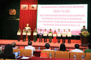 Hà Nội: Tổng kết 10 năm chương trình phối hợp 'Đẩy mạnh phong trào toàn dân bảo vệ an ninh Tổ quốc trong tình hình mới'