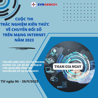 EVNGENCO1 tổ chức cuộc thi 'Trắc nghiệm kiến thức về chuyển đổi số trên mạng internet' năm 2023