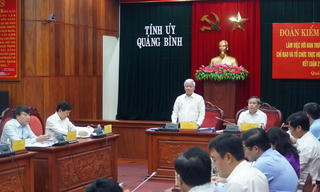 Đoàn kiểm tra của Ban Bí thư thông qua dự thảo báo cáo công tác kiểm tra xây dựng, chỉnh đốn Đảng tại Quảng Bình