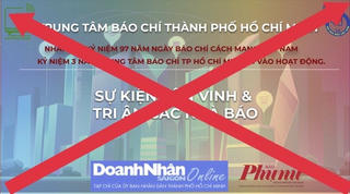 Trung tâm Báo chí TP HCM cảnh báo sự kiện tôn vinh nhà báo là giả mạo