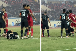 Văn Hậu không lọt 'bẫy' ăn vạ của cầu thủ Indonesia