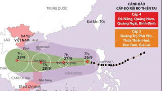 [Infographics] Đường đi của bão số 4 mạnh cấp 13, giật cấp 16