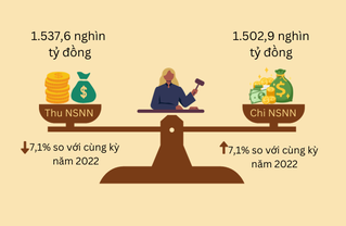 11 tháng, thu ngân sách nhà nước giảm nhưng chi ngân sách tăng